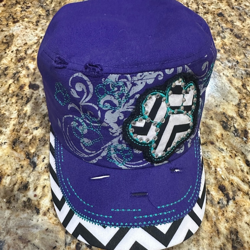Purple Embellished Women's Hat